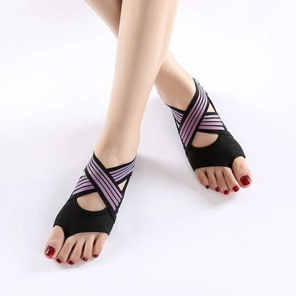 Professional Non-slip Gym Yoga Shoes in black, green, and rose red with anti-slip silicone sole