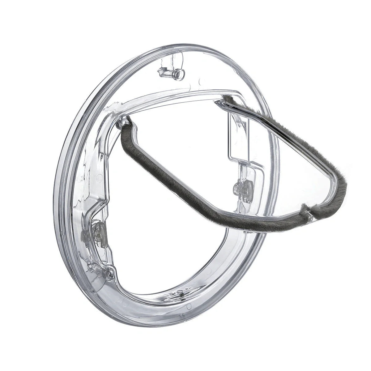 Round transparent pet door for cats and small dogs with 4-way lock