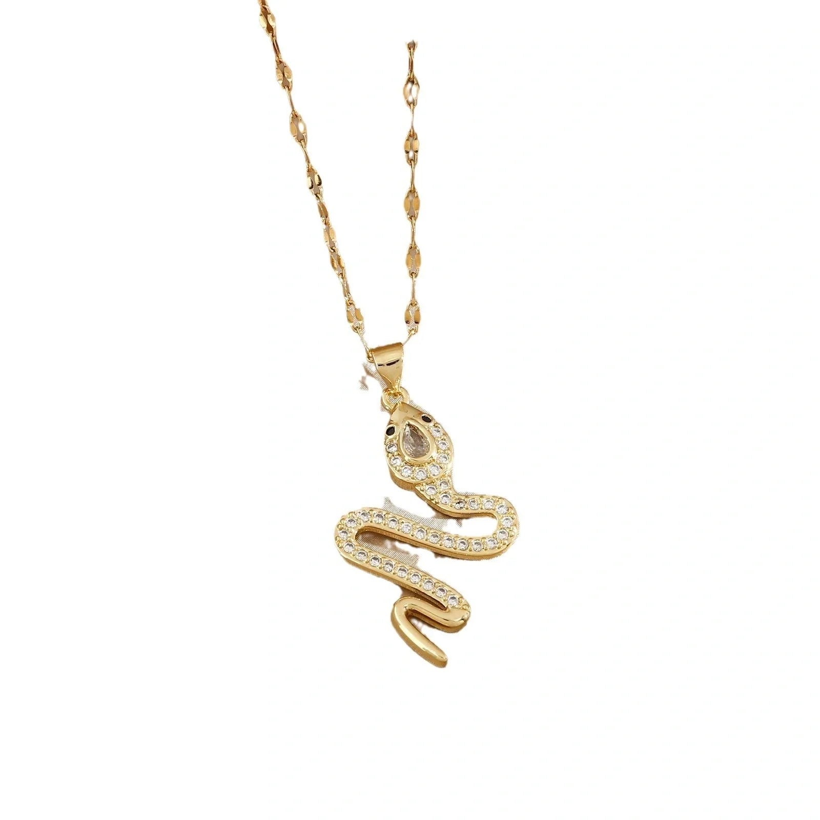Elegant rhinestone snake necklace for women, perfect for winter fashion