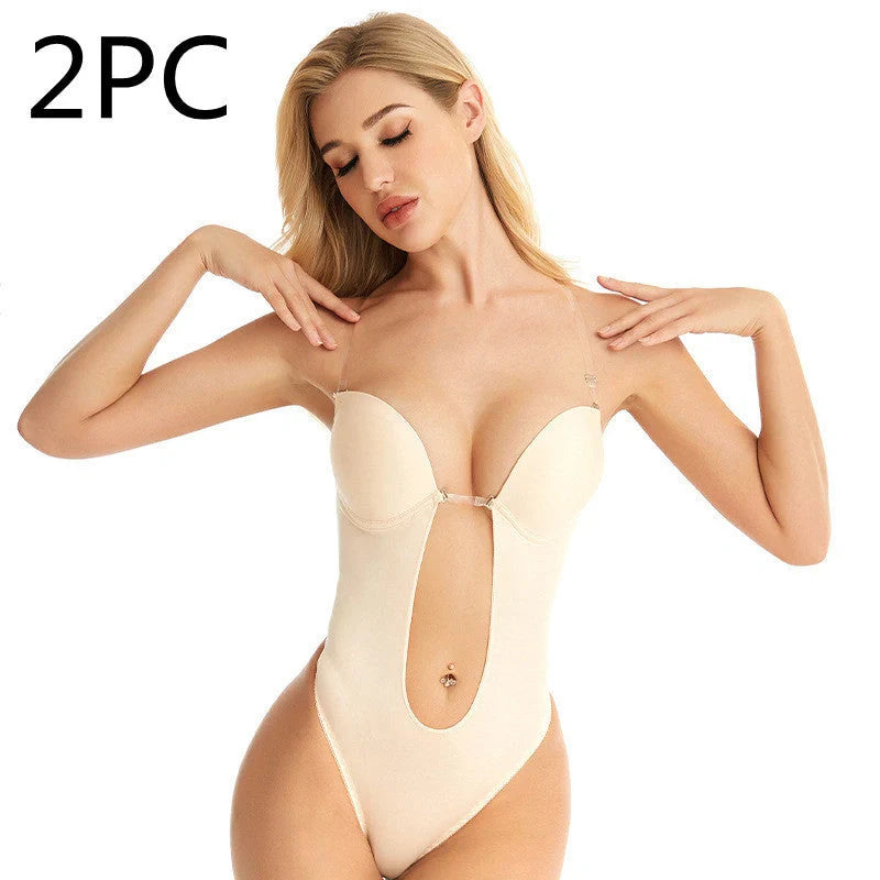 Seamless nylon tube top with detachable straps for big breasts in black and skin color