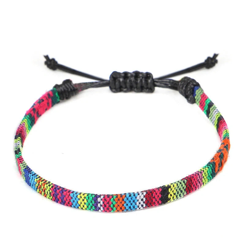 Hand Woven Rainbow Colour Anklet Bohemian Style