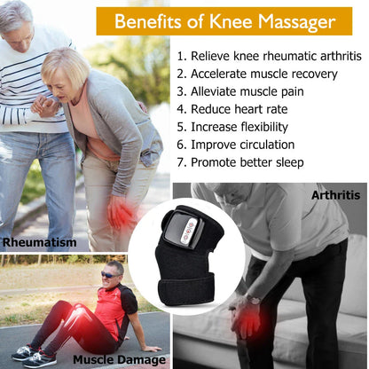 Premium Infrared Heating and Vibration Knee/Elbow Massager with adjustable straps, heat, and vibration therapy for pain relief and joint support