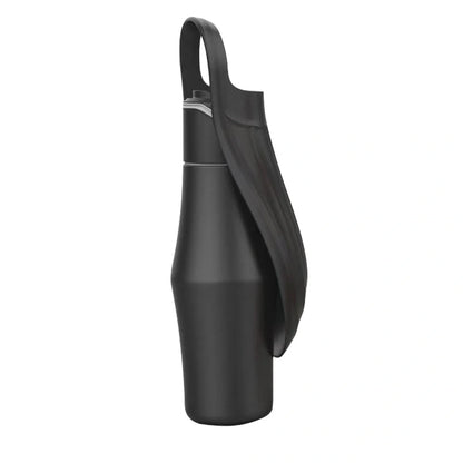 Portable dog water bottle with soft silicone leaf design for outdoor hydration