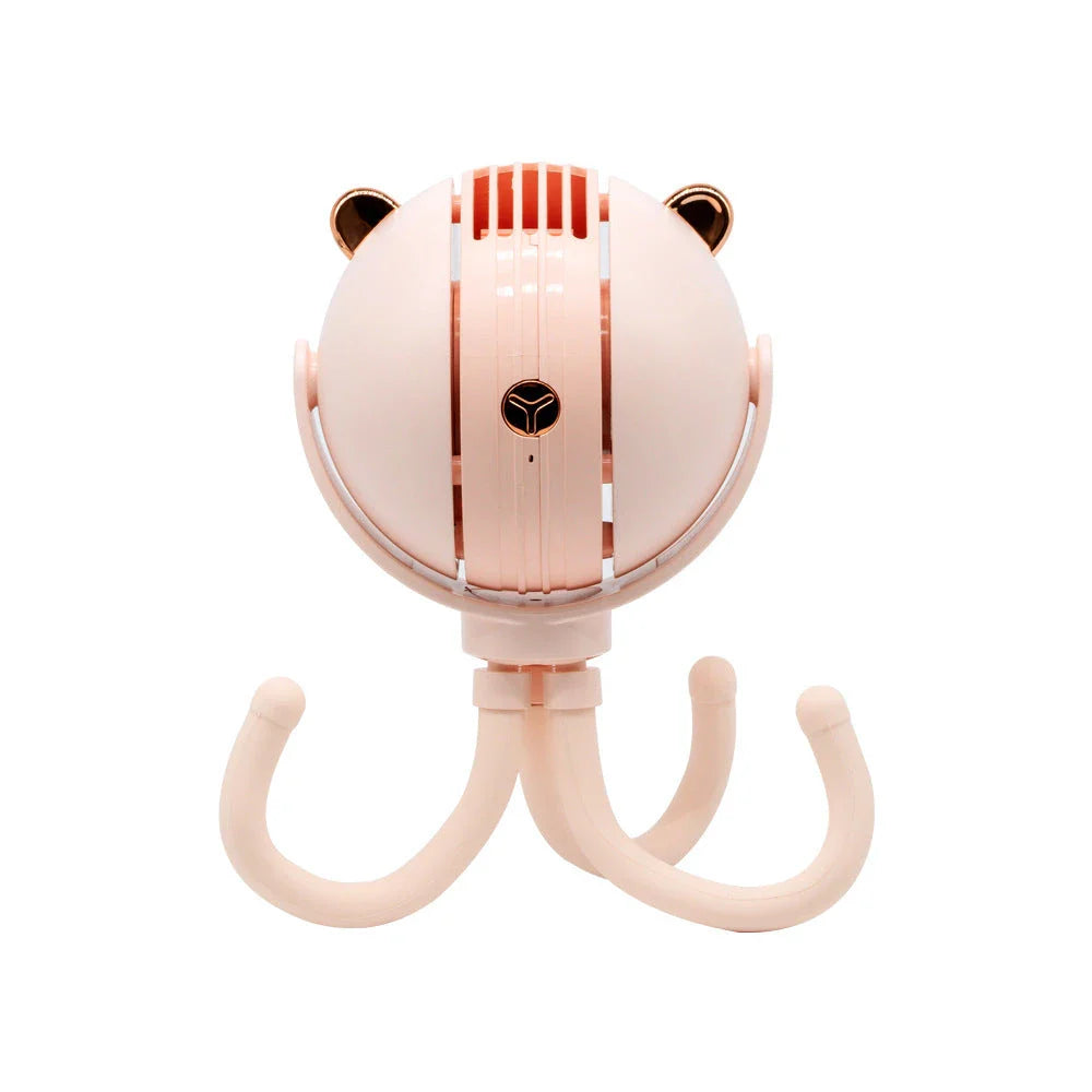 Compact, quiet desk fan in an octopus-inspired design for college dorm rooms