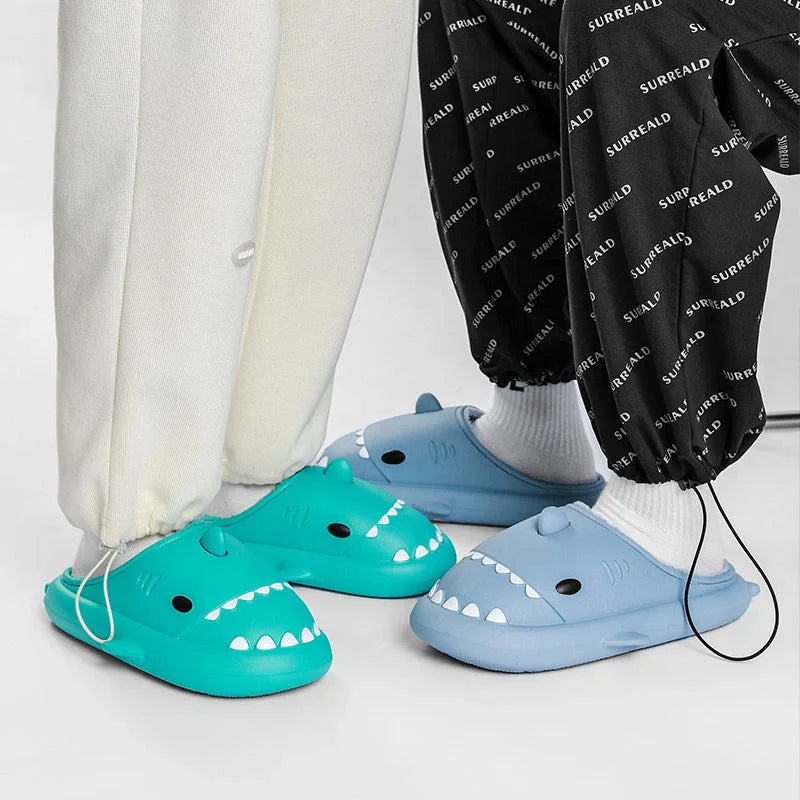 Cartoon shark EVA slippers with waterproof soft bottom in various colours