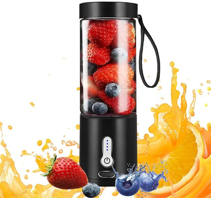 Hand Operated Portable Blender in black, white, blue, and rose red with 530ml capacity and 22001 rpm speed