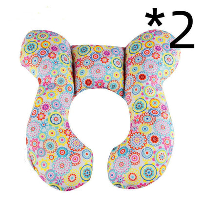 U-shaped baby head support pillow in pure cotton for car safety seats