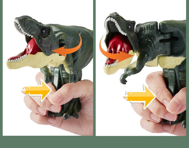 Green battery-free telescopic spring swing dinosaur toy for children