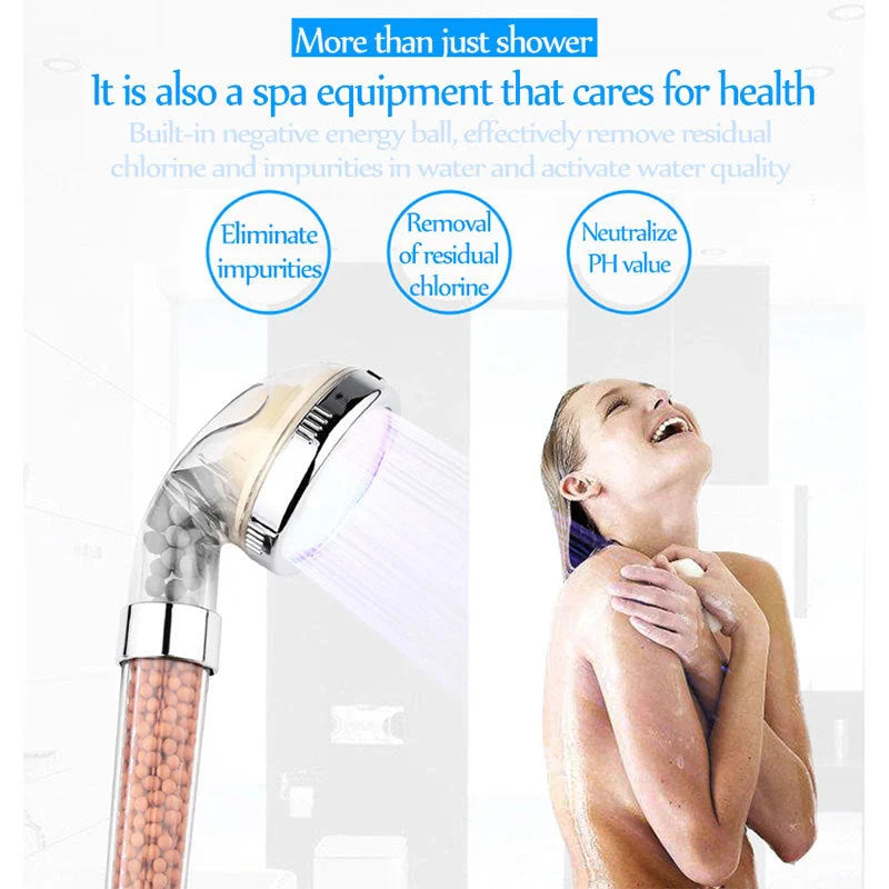 Color Changing LED Shower Head with temperature display and high-pressure flow