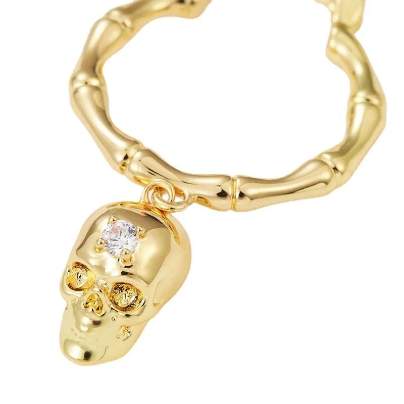 Original Punk Skull Pendant Earrings with zircon accents, available in three unique styles.