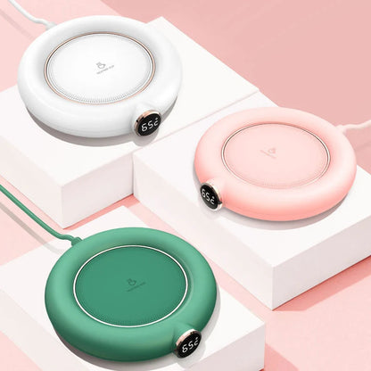USB Cup Warmer Pad with adjustable temperature settings and LED display