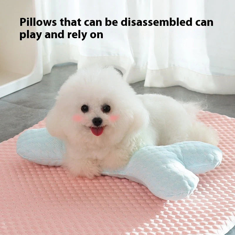 Breathable cooling pet mat for dogs and cats in pink, sizes S to XL