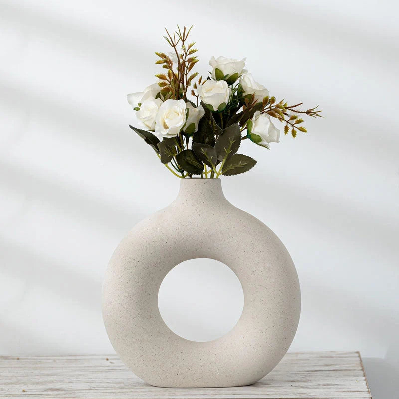 Elegant frosted porcelain biscuit vase for modern flower arranging