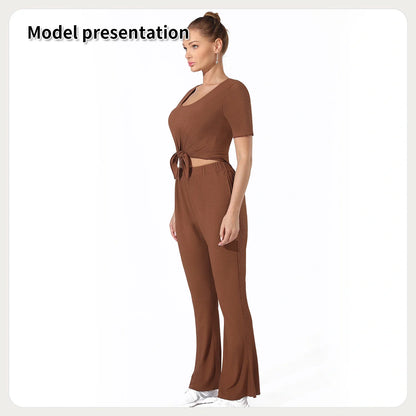 Dark green top and pants set for comfortable casual wear