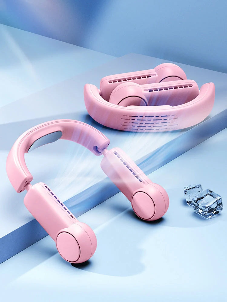 Portable Mini Neck Fan with bladeless design and USB rechargeable battery