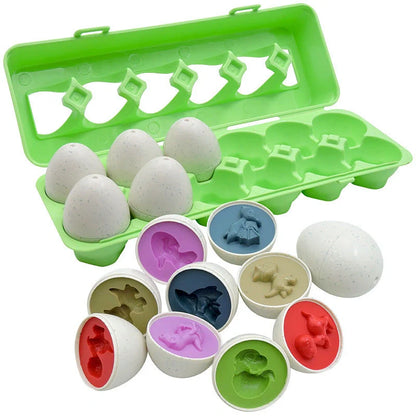 Educational smart egg toy for children, featuring 12 colourful eggs for shape and colour matching