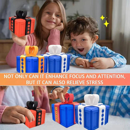 Clever Gag Gift Box - Unique 3D printed design in various colors with a humorous "trouble" concept for prank gifts and creative holiday presents