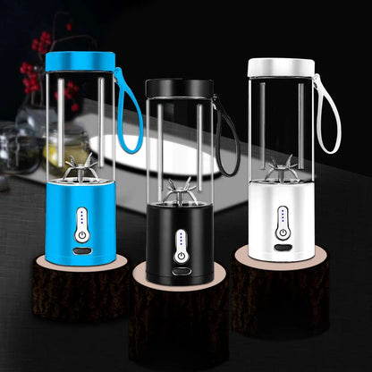 Hand Operated Portable Blender in black, white, blue, and rose red with 530ml capacity and 22001 rpm speed