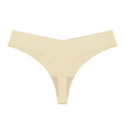 Low waist ice silk T-back underwear set in assorted colours with purified cotton crotch