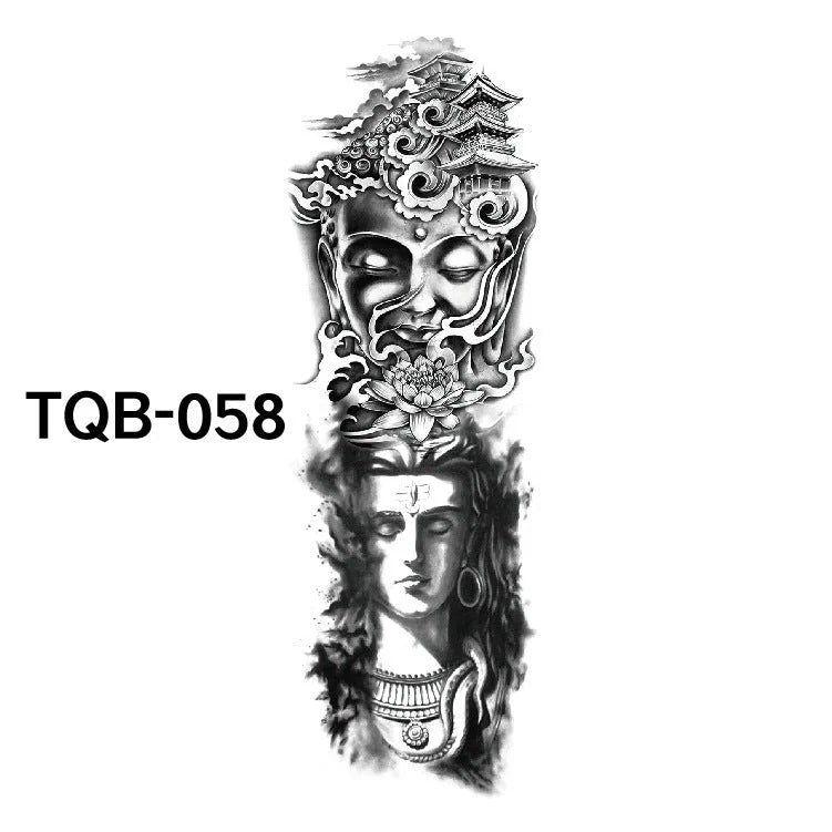 Waterproof Full Arm Tattoo Sticker in various colours for temporary body art