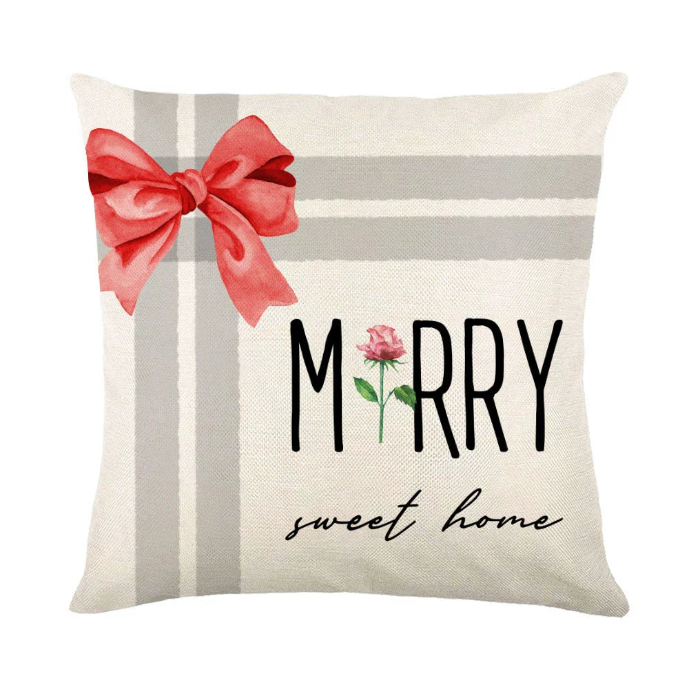 Festive Christmas pillow covers with snowflake pattern for cozy home decor