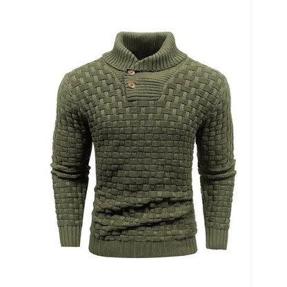 Men's slim button turtleneck sweater in various colours for stylish winter wear