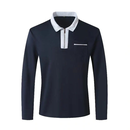 2024 Autumn Men's Long Sleeve Zipper Polo Shirts in various colours