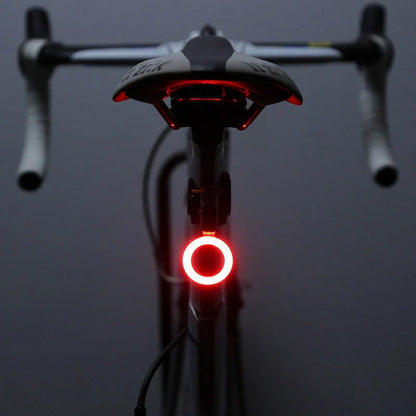 Rechargeable bicycle rear light with bright LED illumination for enhanced cycling safety and visibility