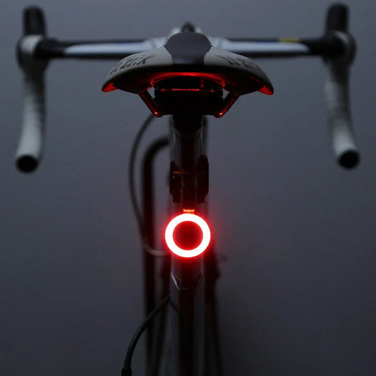 Rechargeable bicycle rear light with bright LED illumination for enhanced cycling safety and visibility