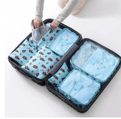 Premium waterproof nylon travel organizer set with mesh panels for easy visibility and organization