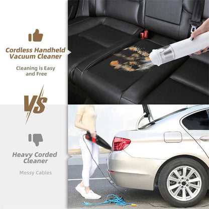 Shell Multifunctional Car Vacuum Cleaner with 10kPa suction, blowing function, and USB charging port