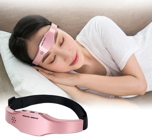 Wireless relaxation massage helmet with adjustable straps and control buttons for customised head massage experience