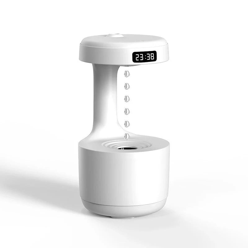 Levitating Water Drops Humidifier with LED night light on a desk