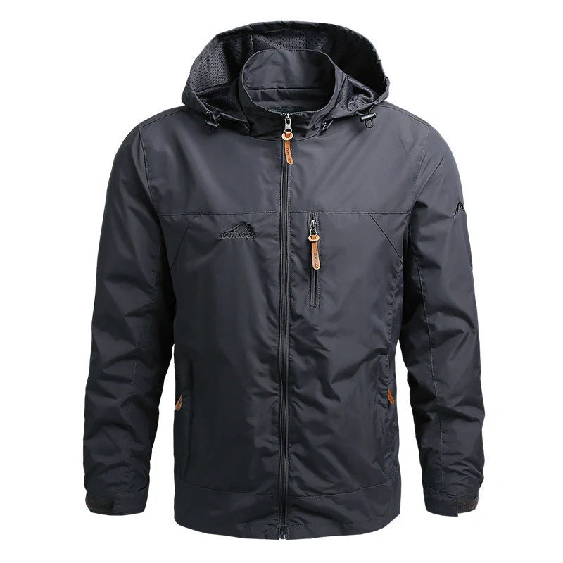 Men's hooded mountaineering windbreaker in various colours and sizes