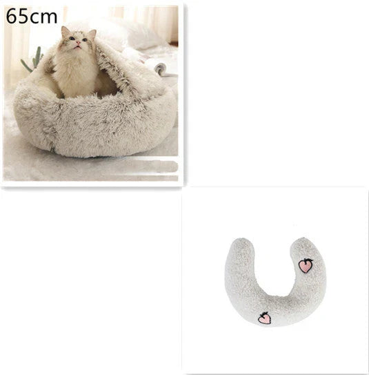 Cozy and comfortable 2-in-1 pet bed for cats and dogs, featuring plush, warm, and soft materials