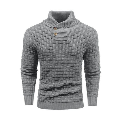 Men's slim button turtleneck sweater in various colours for stylish winter wear