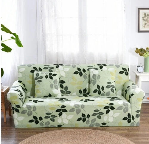 Elastic sofa cover in navy blue with high-density fabric protection