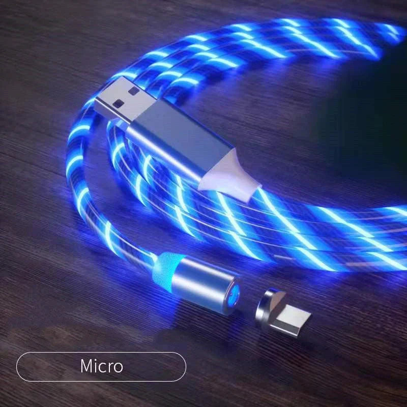 Durable magnetic charging cable with fast charging capability, compatible with multiple devices.