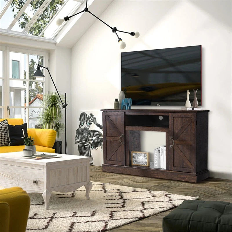 Vintage Wooden TV Cabinet in classic coffee finish for living room
