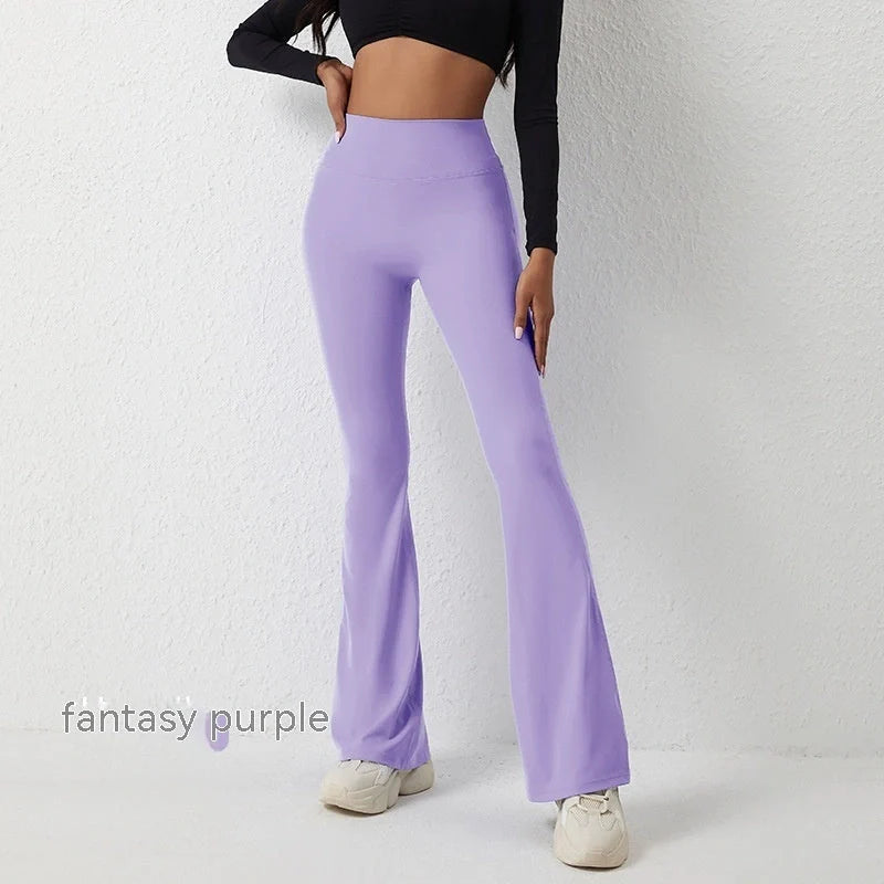 Premium high-rise slimming trousers with wide leg, crafted from Naked Sensation fabric for superior comfort and a flattering fit