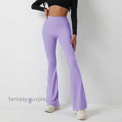 Premium high-rise slimming trousers with wide leg, crafted from Naked Sensation fabric for superior comfort and a flattering fit