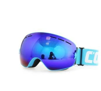 Premium ski goggles with anti-fog spherical lenses, available in a variety of frame and lens color options for winter sports enthusiasts.