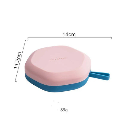 Silicone hexagon-shaped 3D ice cube tray with lid, available in various colours