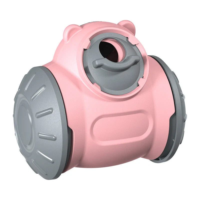 Interactive Dog Tumbler Toy in red, green, pink for small to medium pets