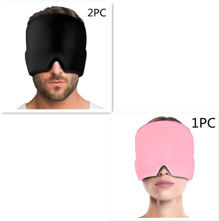Soothing Ice Therapy Eye Mask for Headache and Migraine Relief, Flexible Gel Material, Adjustable Strap