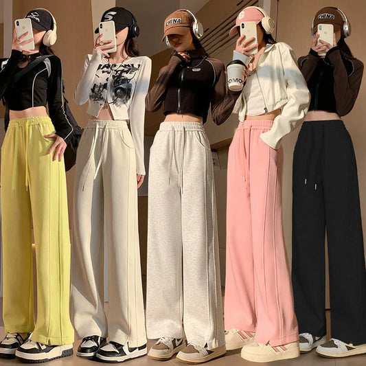 Women's high waist cotton sweatpants in various colours for leisure and sports