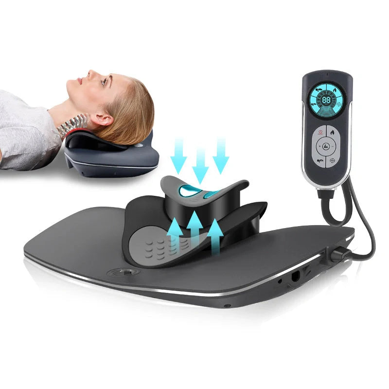 Air Soft Brace Adjustable Neck and Waist Massager in black