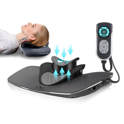 Air Soft Brace Adjustable Neck and Waist Massager in black