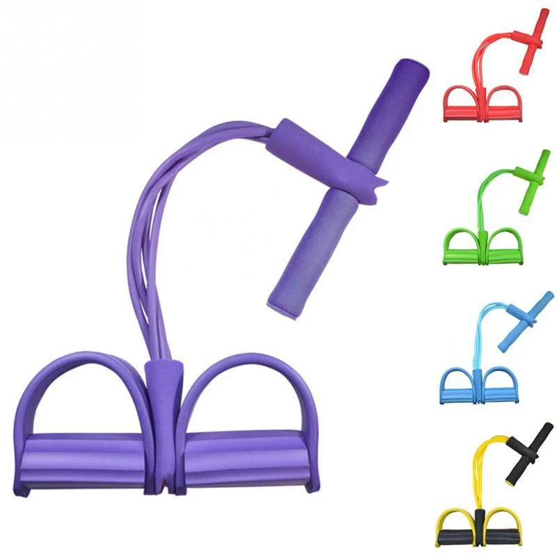 Premium resistance bands set with natural latex and EVA foam for full-body workouts