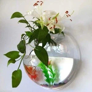Stylish acrylic wall-mounted fish bowl for modern homes